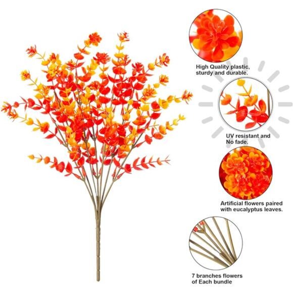 Ivydale Artificial Fake Outdoor Outside Mums Flowers Plants for Fall Autumn, 12 - Picture 5 of 7